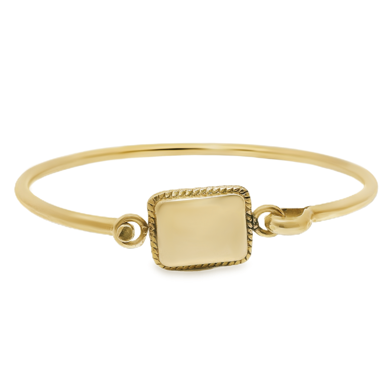 German Silver Engravable Rectangle Rope Trim Bangle