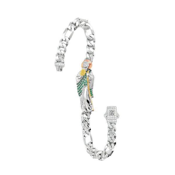 925 Mexican Sterling Silver Saint Jude Figaro Bracelet