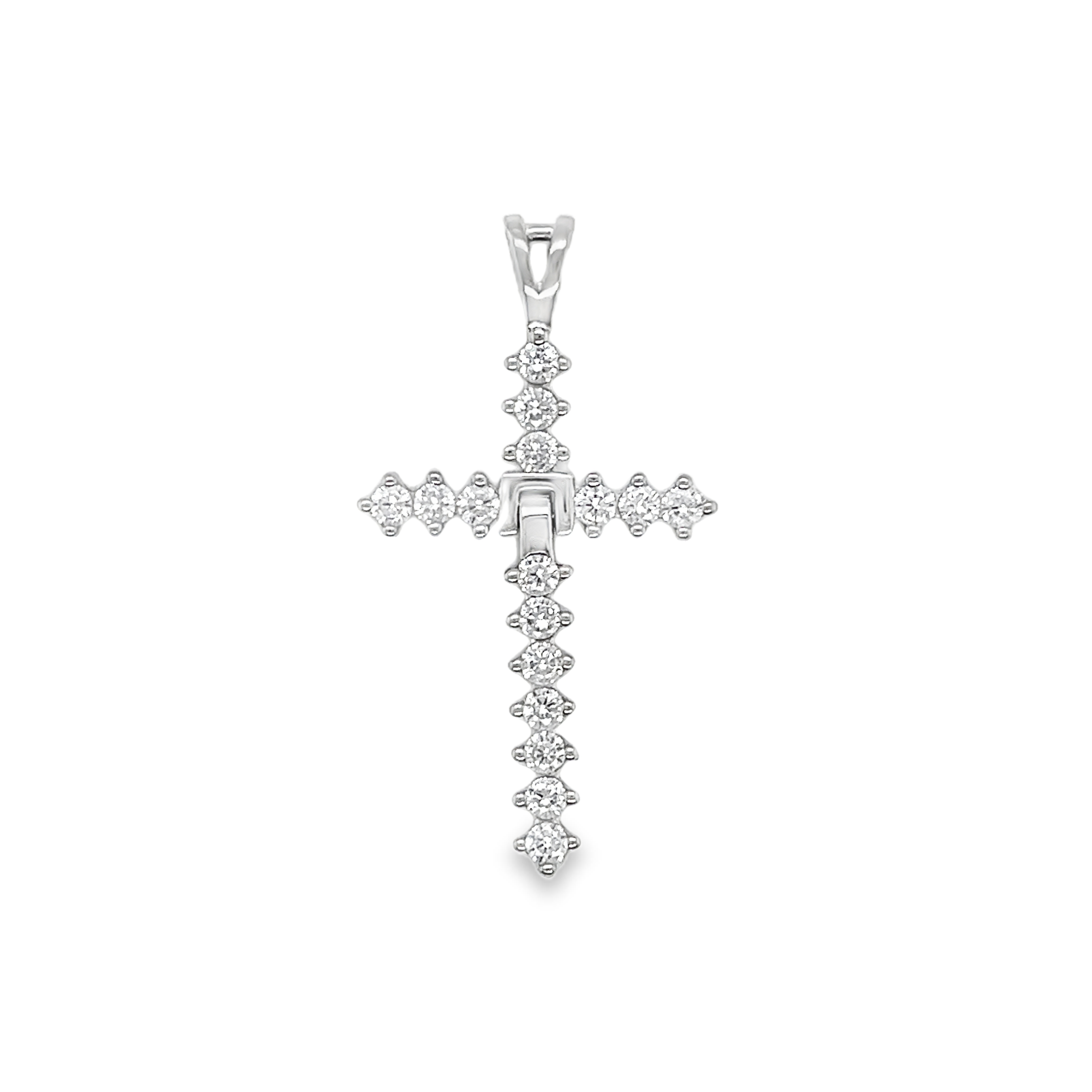 Sterling Silver CZ Cross Pendant