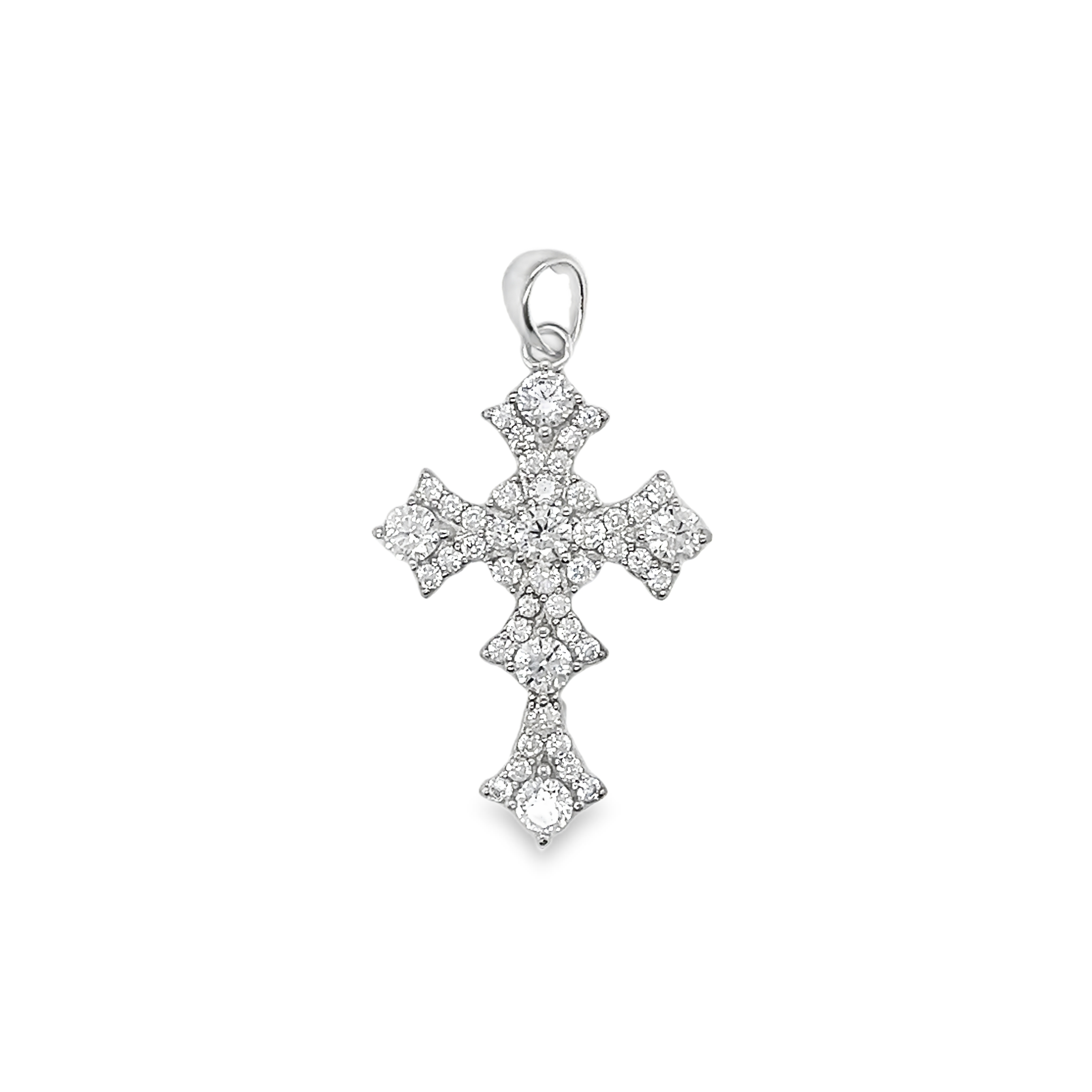 Sterling Silver CZ Cross Pendant
