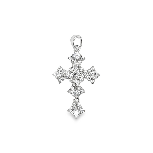 Sterling Silver CZ Cross Pendant