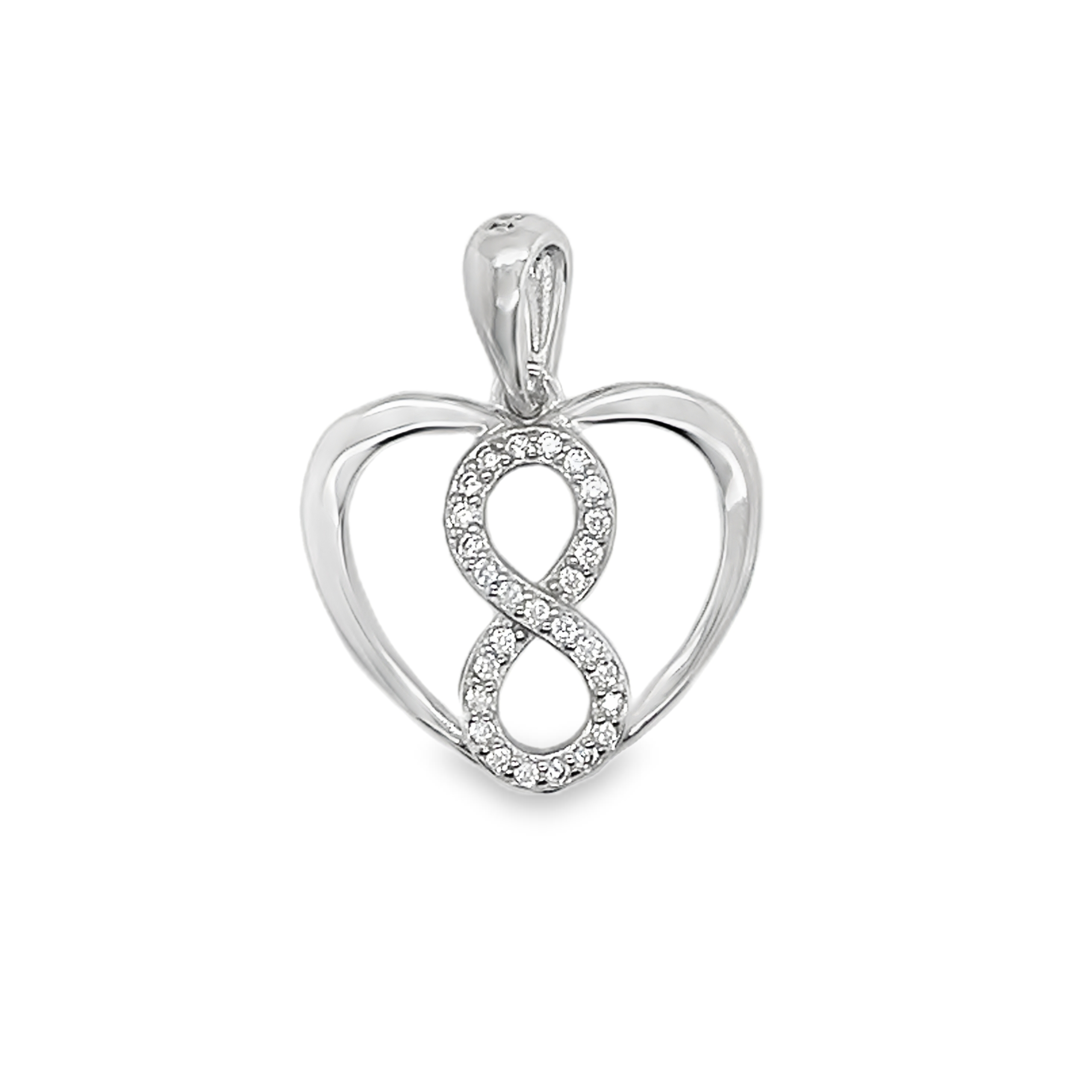 Sterling Silver Infinity Heart Pendant