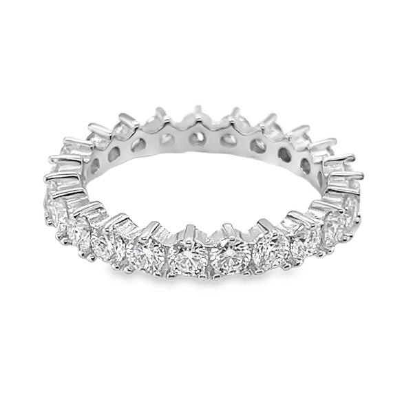 925 Sterling Silver And Moissanite Wedding Band 1.89 CTW, GRA Certified