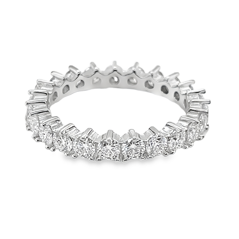 925 Sterling Silver And Moissanite Wedding Band 1.89 CTW, GRA Certified