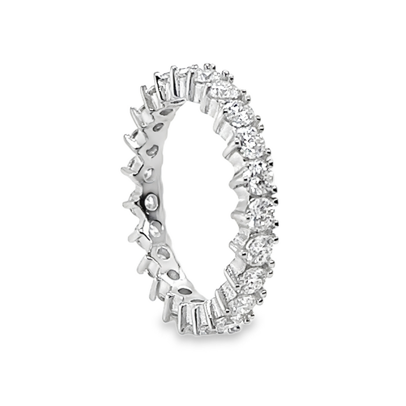 925 Sterling Silver And Moissanite Wedding Band 1.89 CTW, GRA Certified