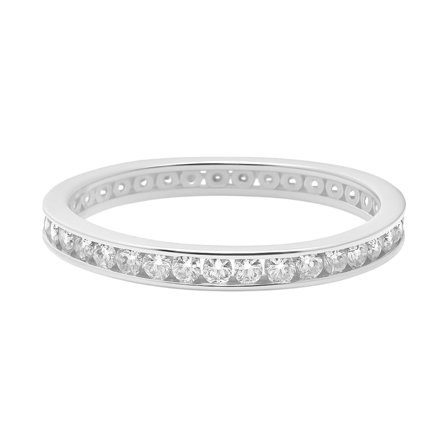 Sterling Silver Moissanite Pave 1.6 CT Eternity Band