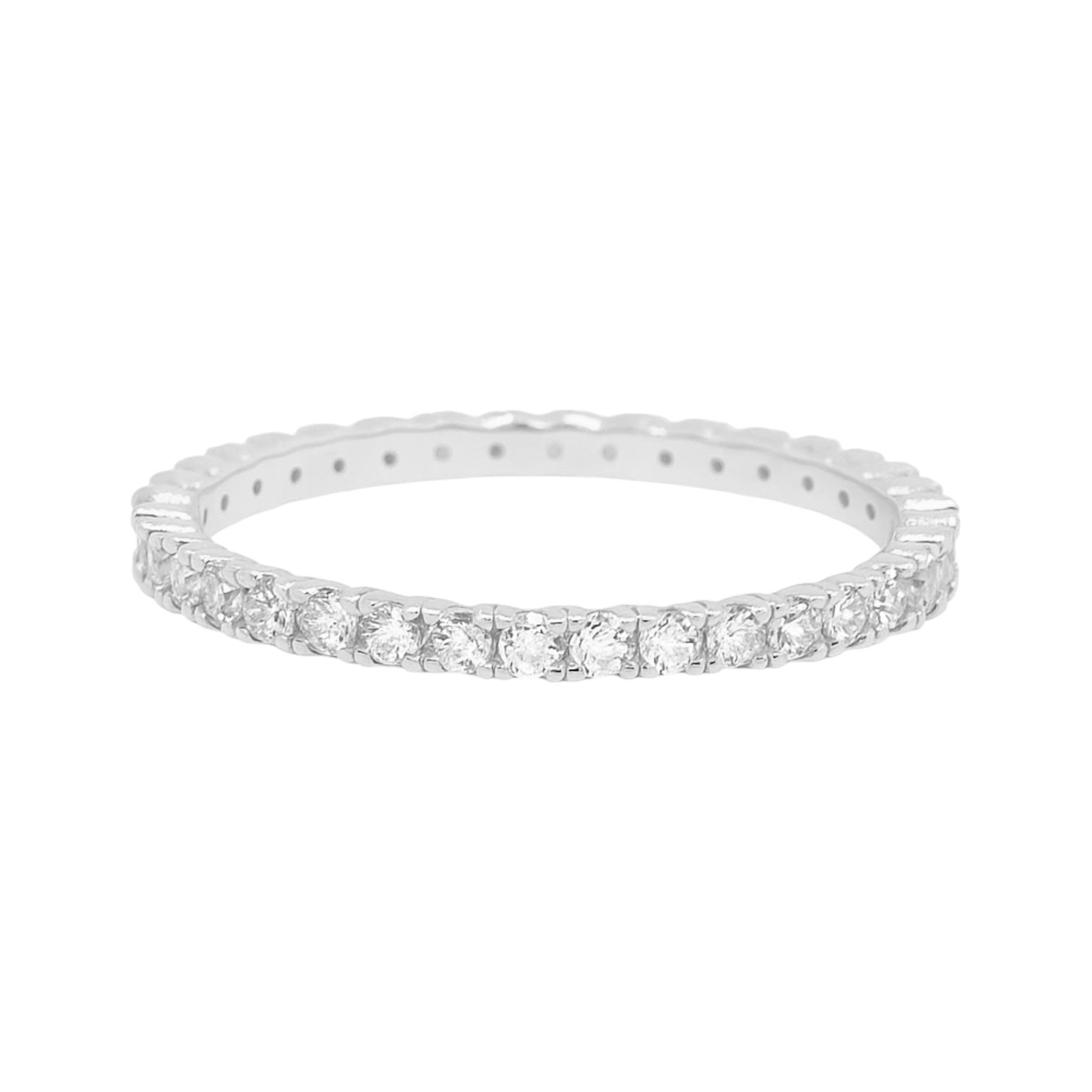 Sterling Silver Moissanite Pave 1.5CT Band