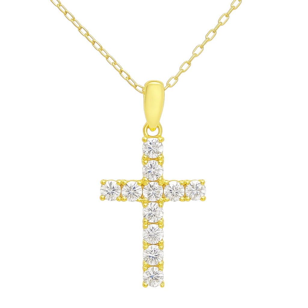 Sterling Silver Moissanite Cross Necklace