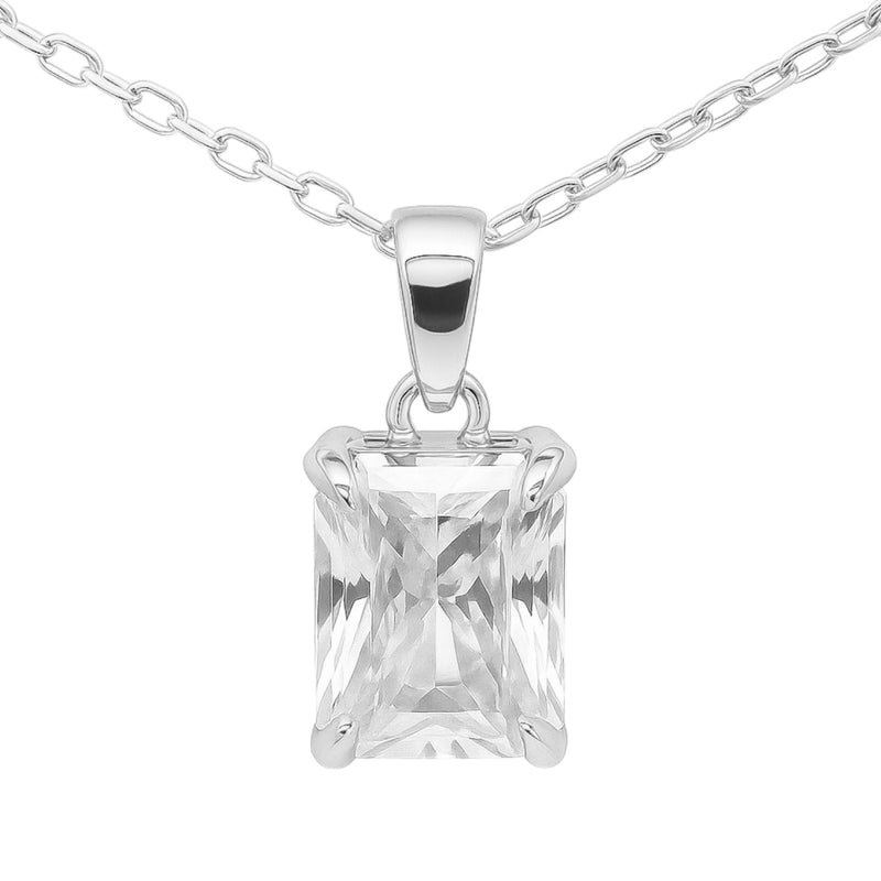 Sterling Silver 3.0CT Radiant Cut Moissanite Necklace