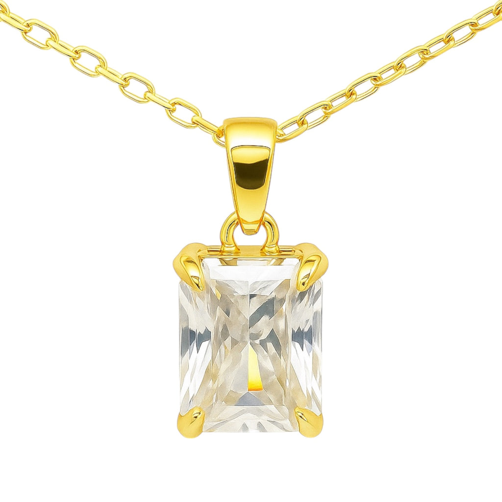 Sterling Silver 3.0CT Radiant Cut Moissanite Necklace