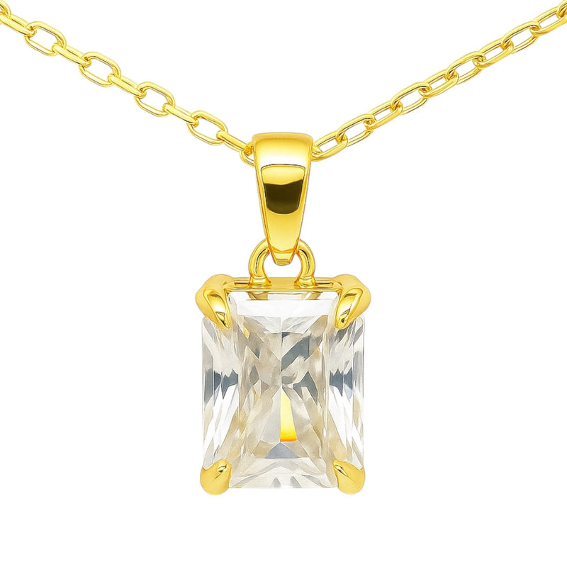 Sterling Silver 3.0CT Radiant Cut Moissanite Necklace