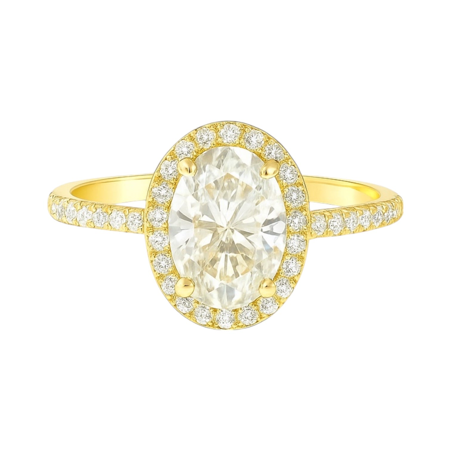 Sterling Silver Oval 6MM*8MM 1.5CT Moissanite W/ Halo Ring