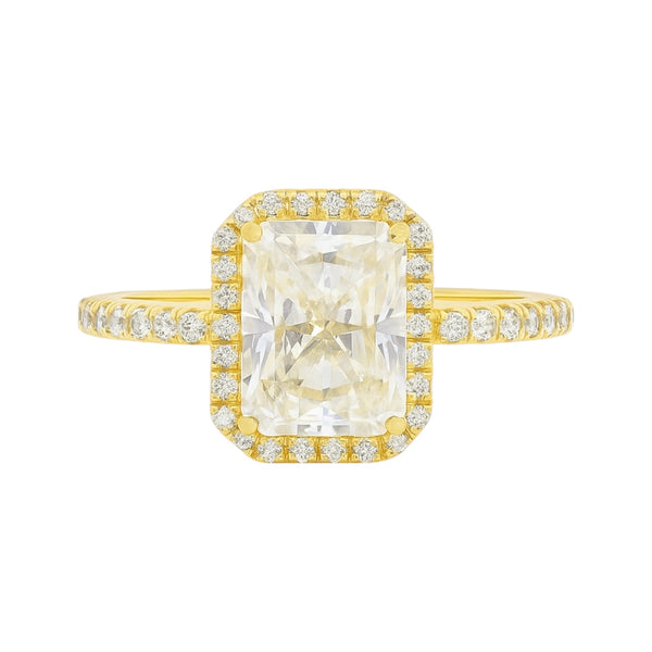 Sterling Silver Emerald Cut 6MM*8MM 2.0CT Moissanite W/ Halo Ring