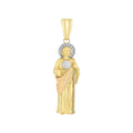 14K Tricolor CZ Saint Jude Pendant