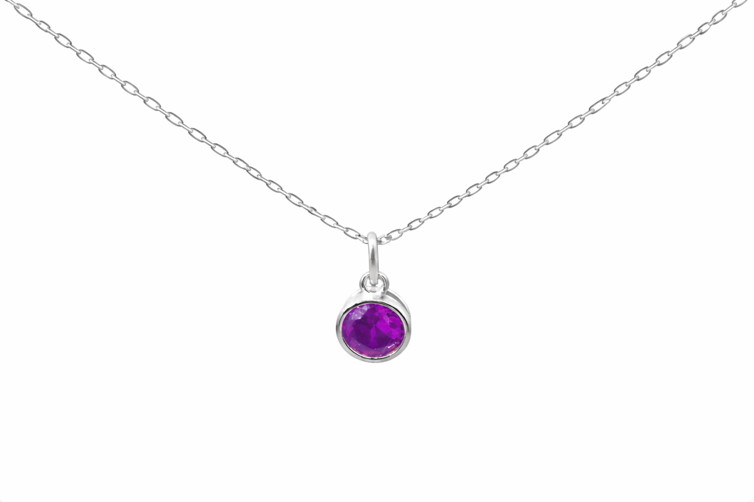 Sterling Silver Birth Stone Pendant Necklace