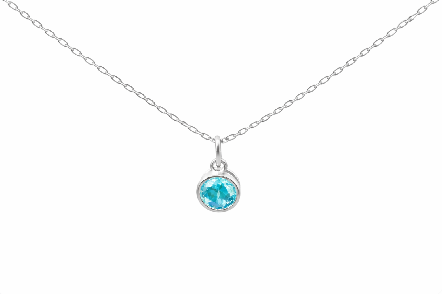 Sterling Silver Birth Stone Pendant Necklace