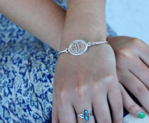 German Silver Engravable Oval Bangle