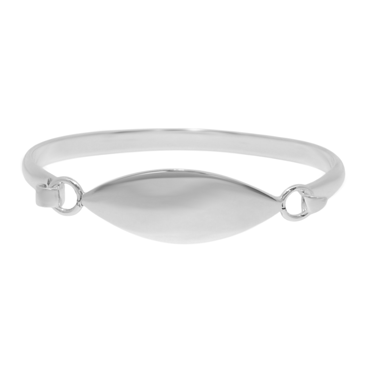 German Silver Engravable Marquise Shape Baby Bangle