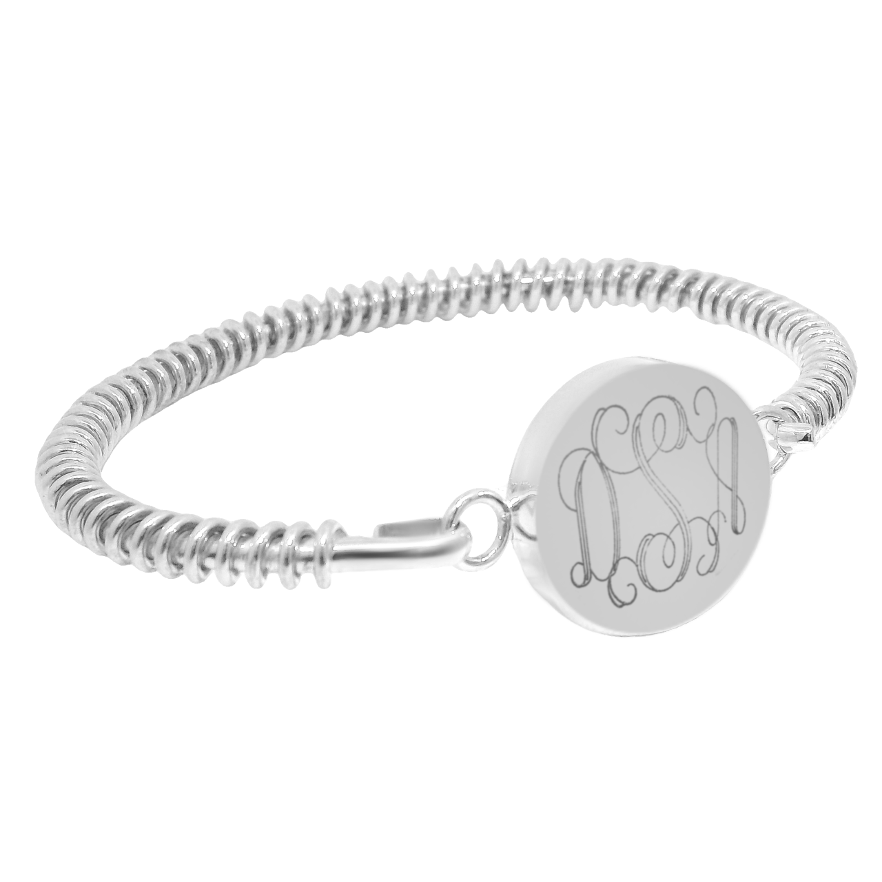 German Silver Engravable Round Wire Wrapped Bangle