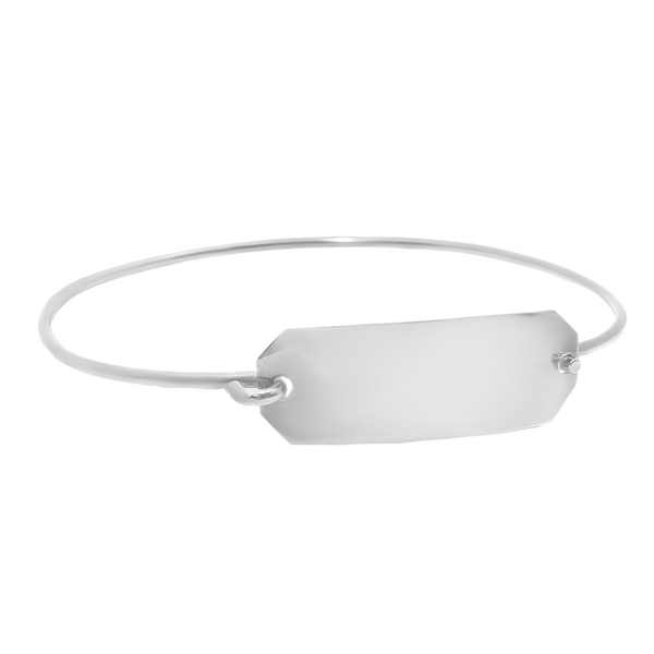 German Silver Engravable Octagonal 32mm Bar Bangle