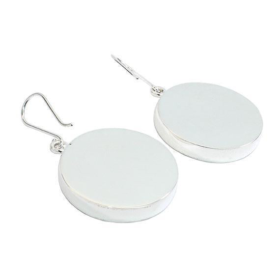 Engravable German Silver Puffed 30MM Circle French Wire Earrings