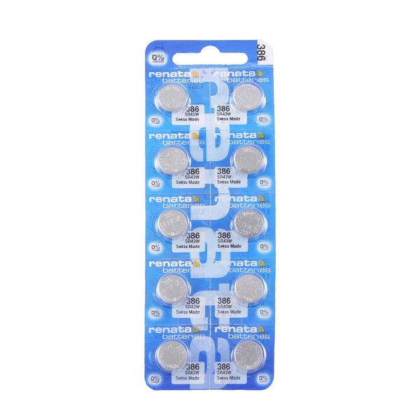 Renata 386 SR43W 130 mAh 1.55V Silver Oxide Battery