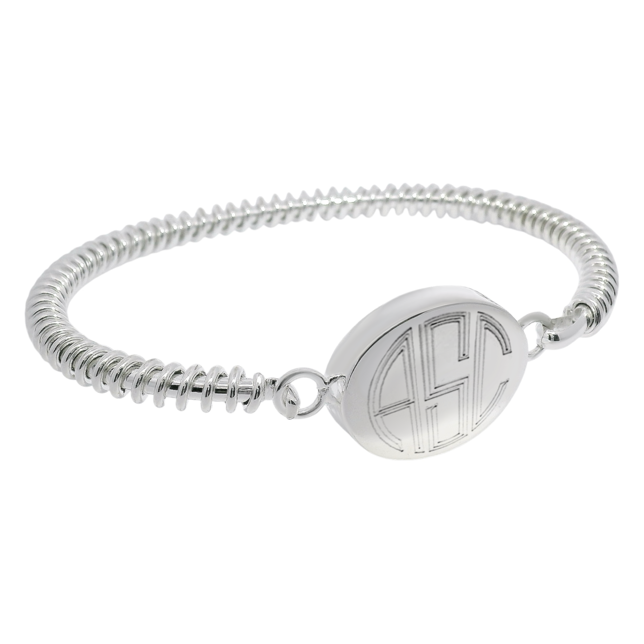 German Silver Engravable Oval Wire Wrapped Bangle