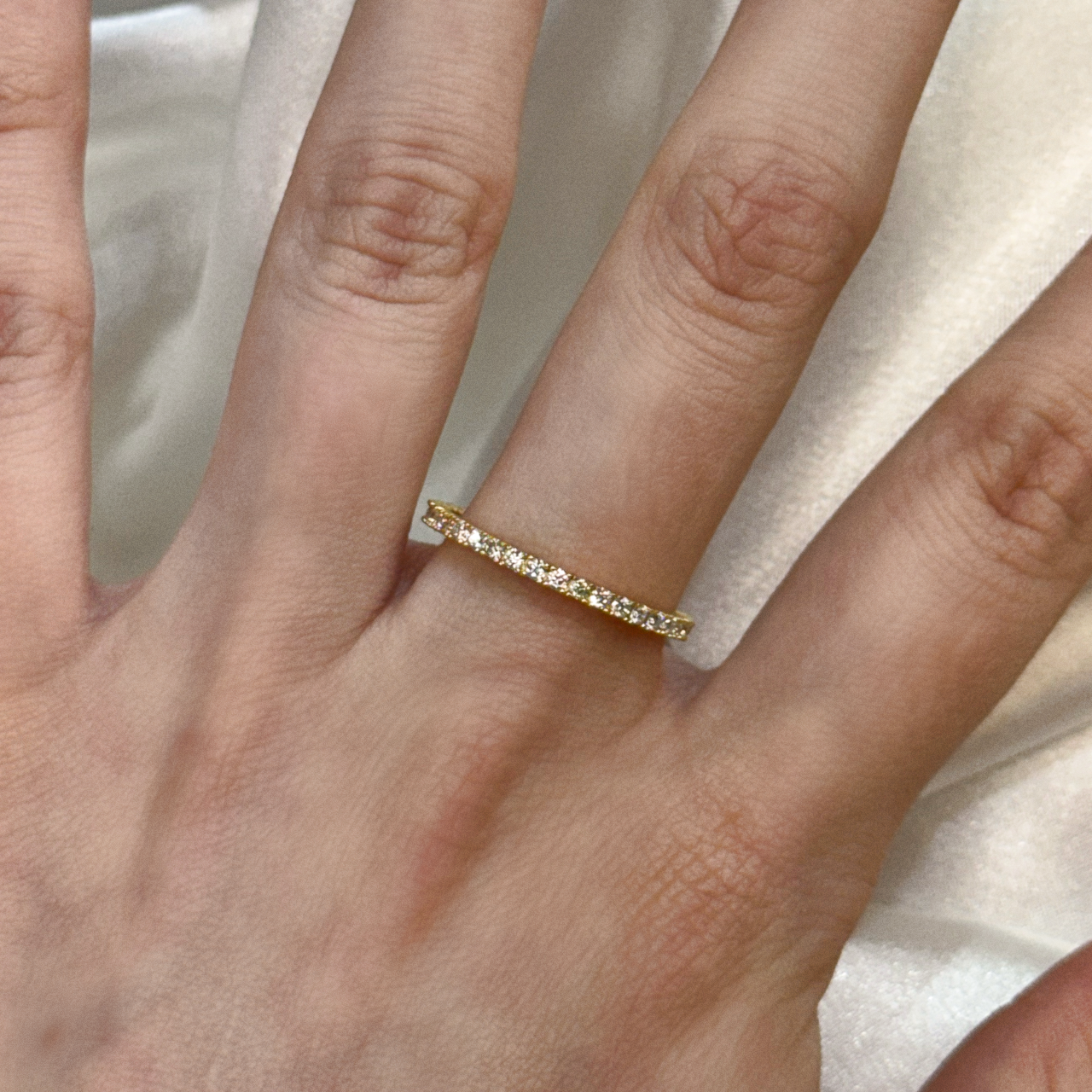 Sterling Silver Moissanite Pave 1.5CT Band