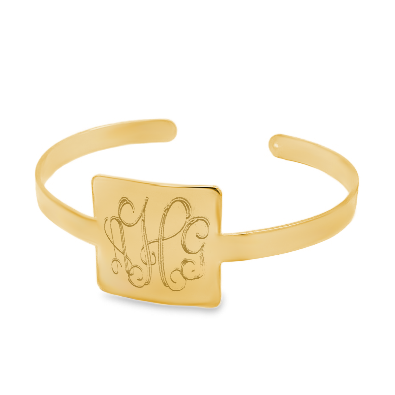 German Silver Engravable Large Square Cuff Bangle