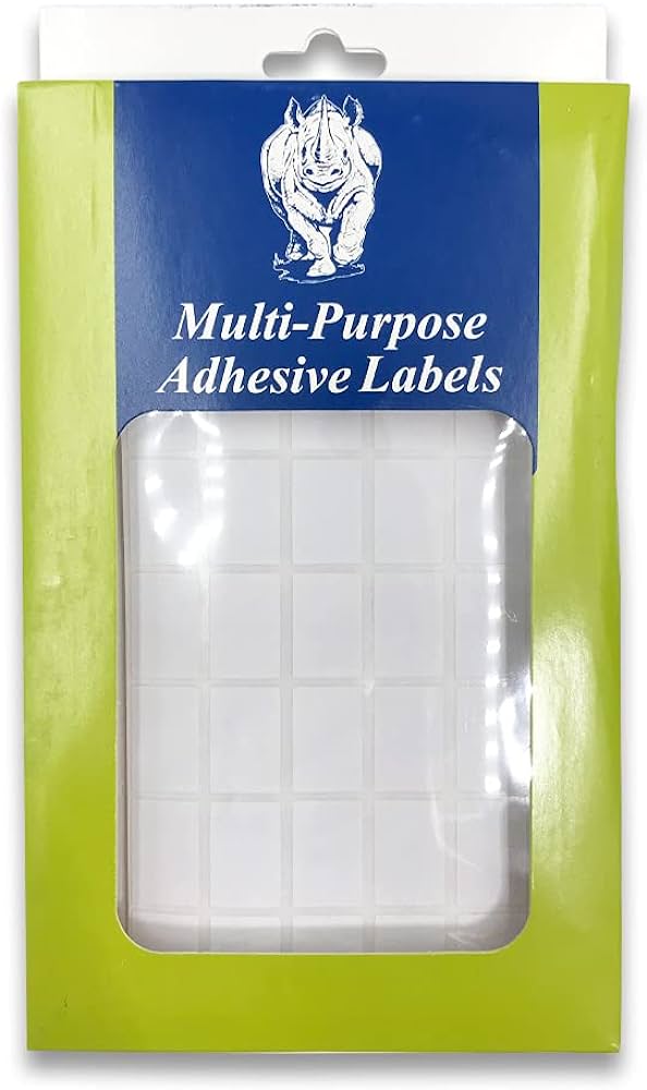 Blank Adhesive Tag. 1008 Labels, 1/2" x 3/4"