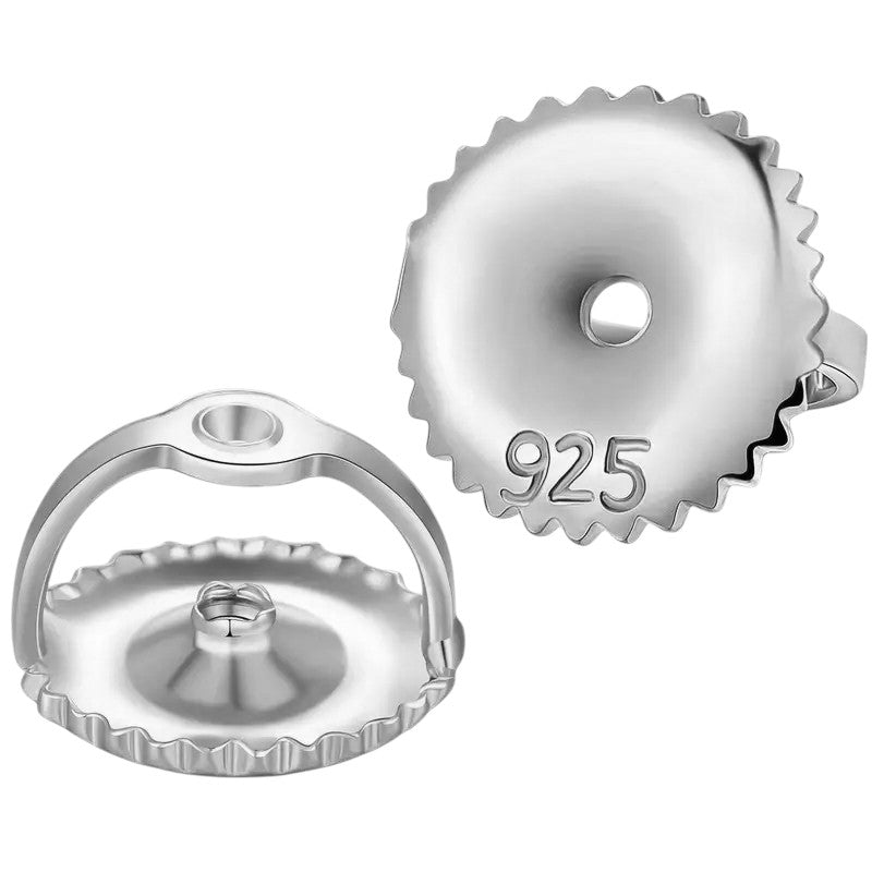 Jeffston_0 925 Sterling Silver Screw-On Earring Backs - 4mm, Secure Stud Findings, 1 Pair