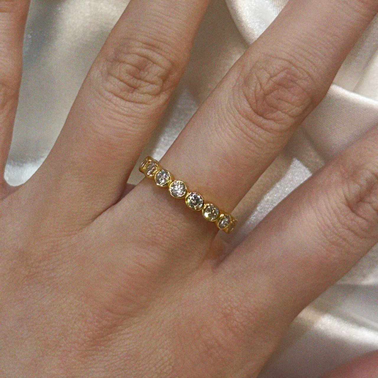 Sterling Silver Moissanite 3.0CT Eternity Band