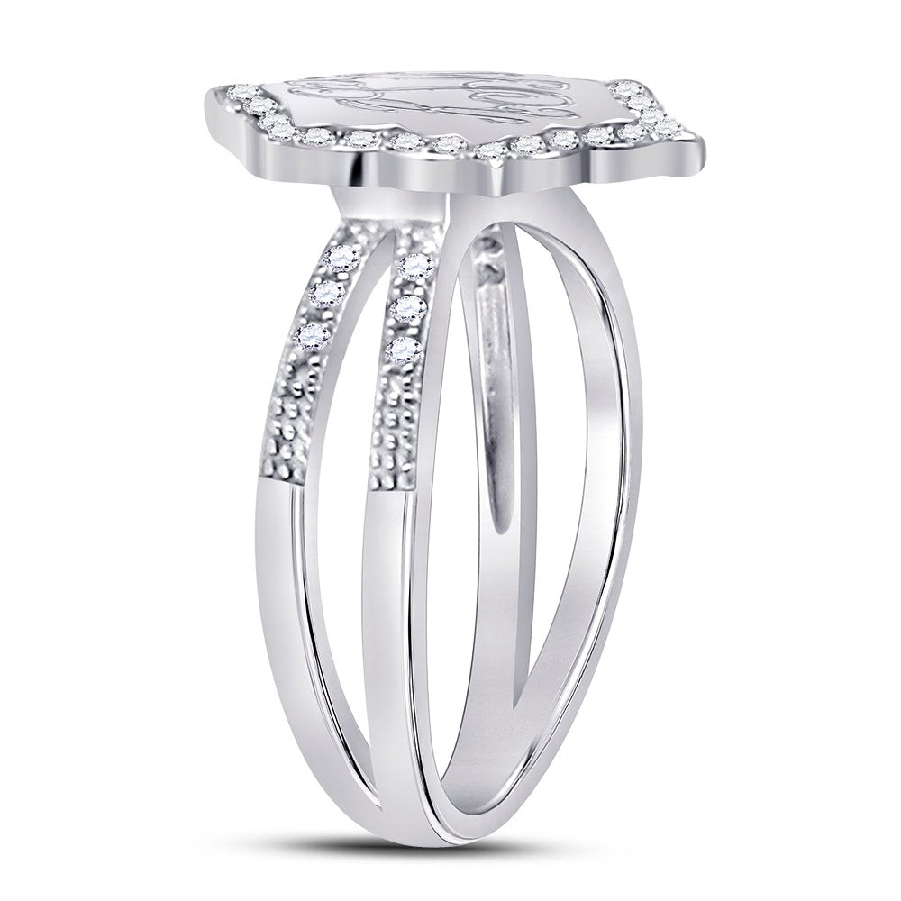 Sterling Silver Flower Split Band Ring