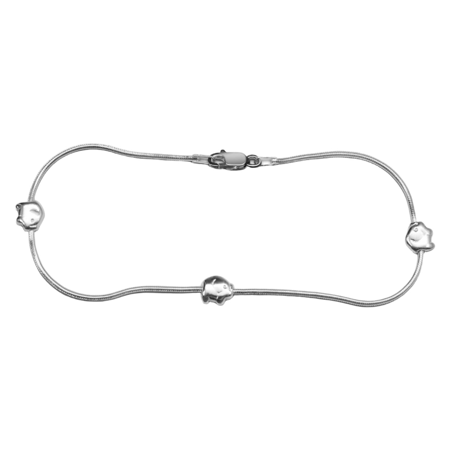 Sterling Silver Elephant Anklet (9")
