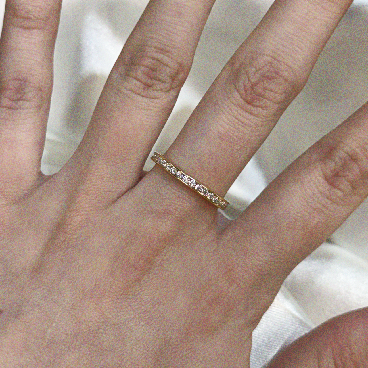 Sterling Silver Moissanite Pave 1.6 CT Eternity Band