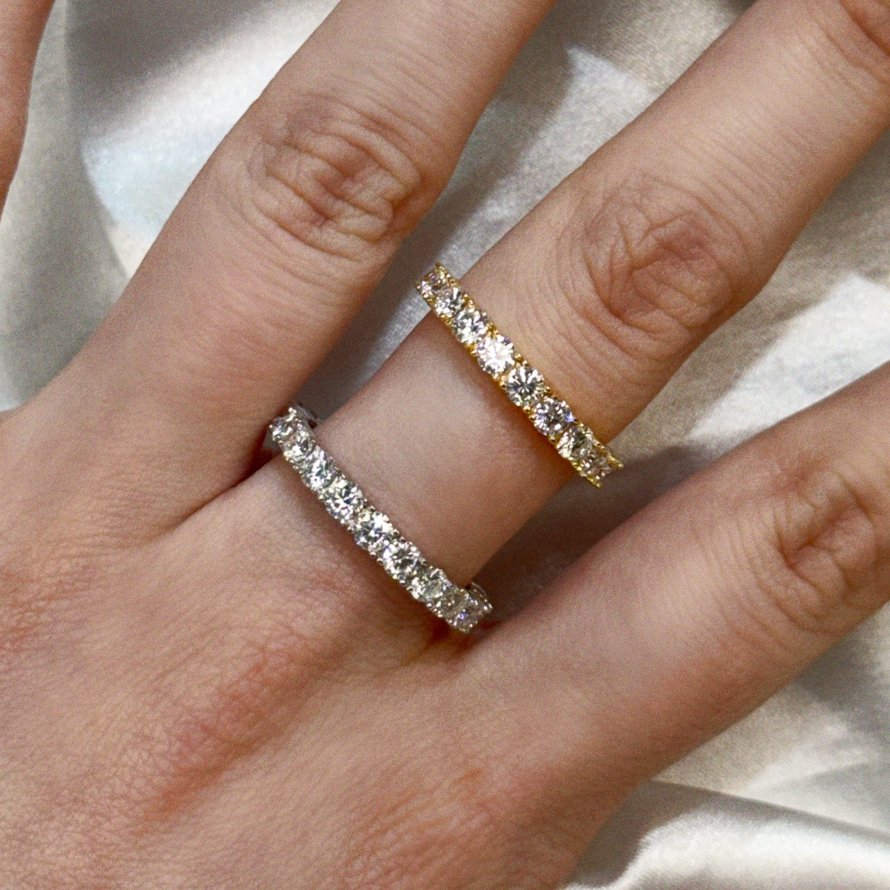 Sterling Silver Moissanite 3.0CT Eternity Band