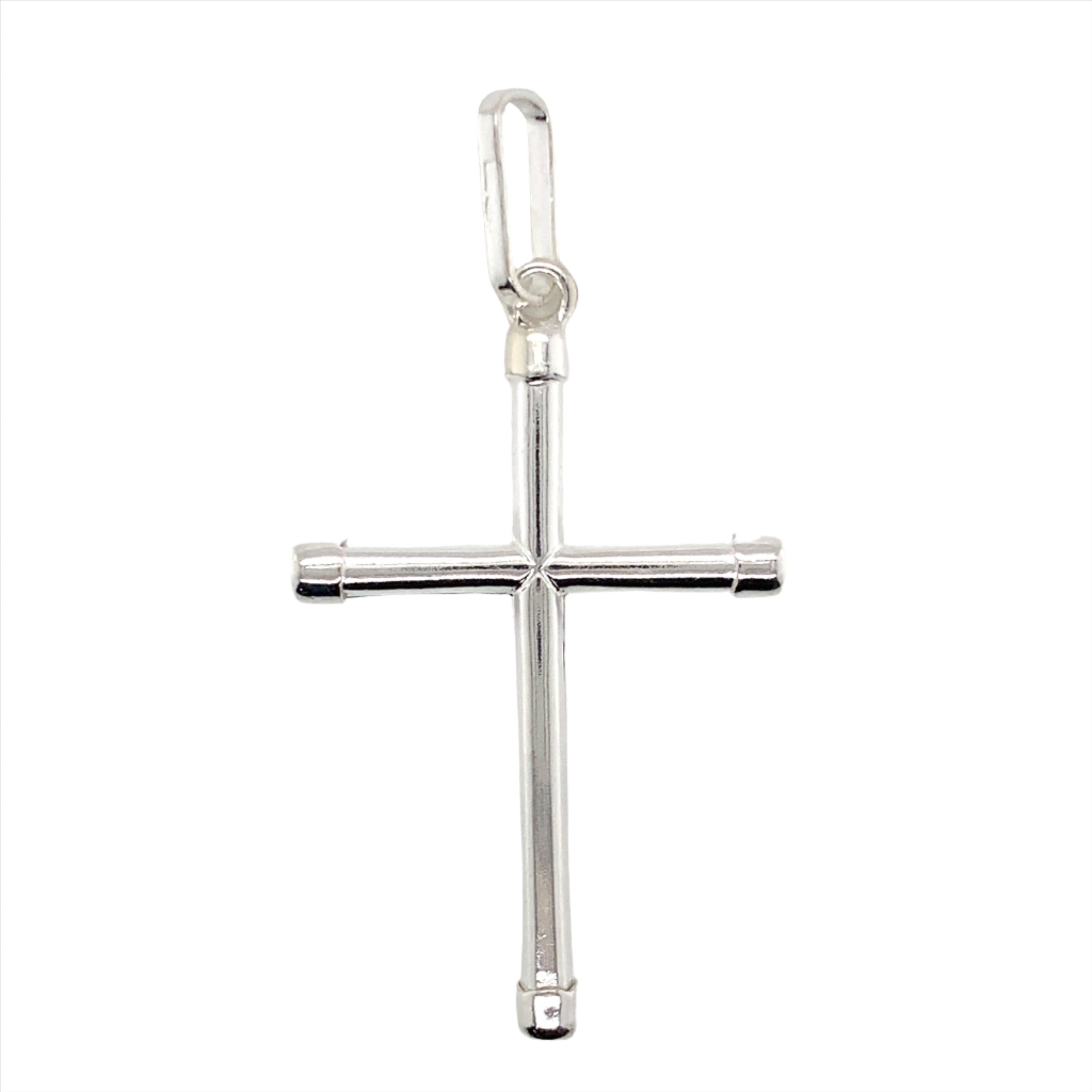 Italian Sterling Silver Cross Plain Pendant