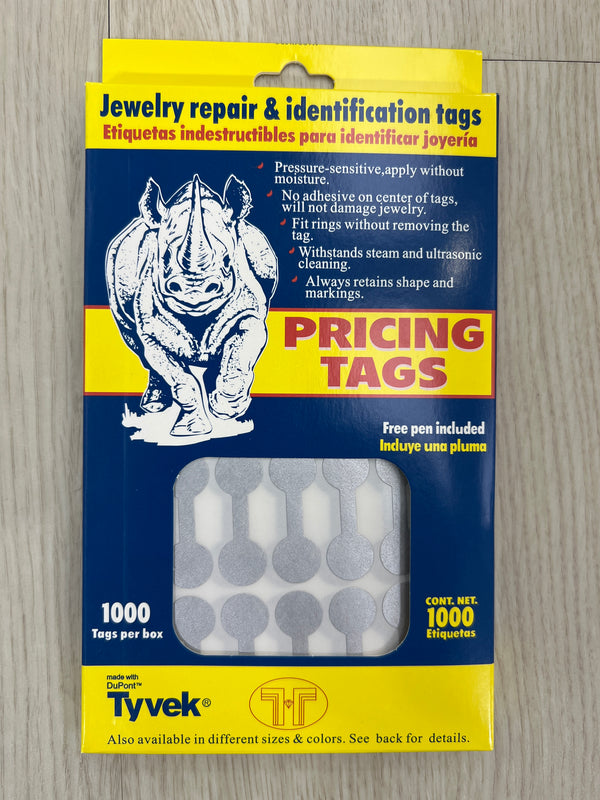 Tyvek Silver Round Price Tags