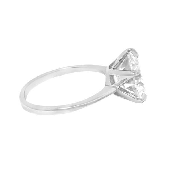 Sterling Silver 4.0CT Round Solitaire Moissanite Ring