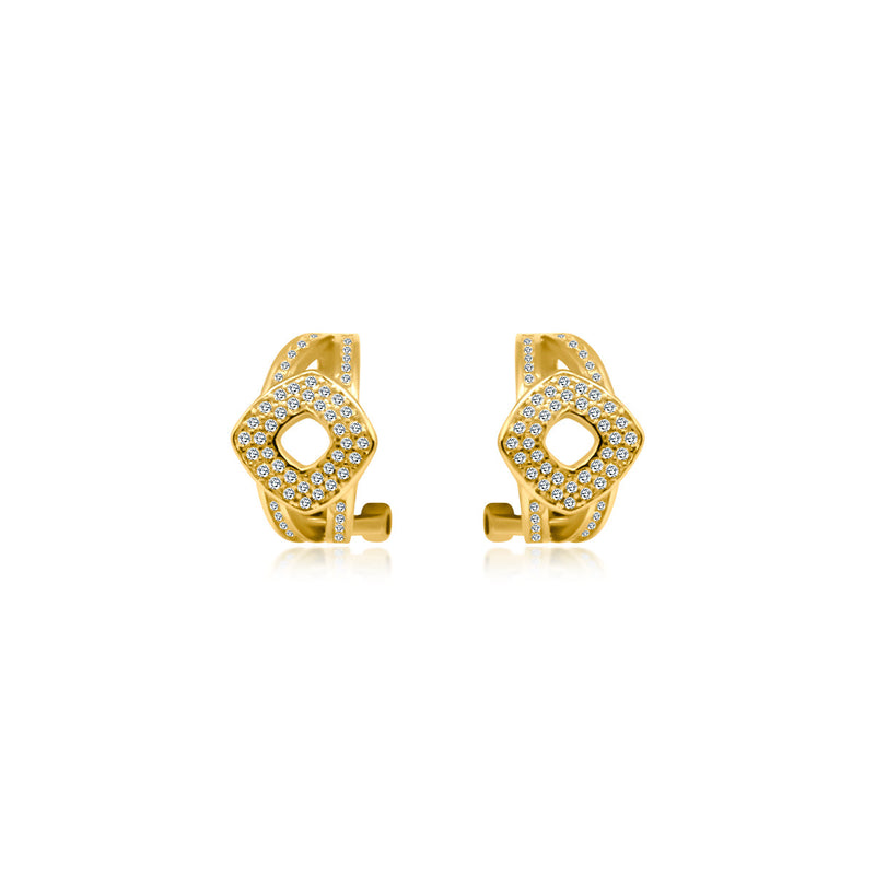 CZ Open Middle Cuff Earrings