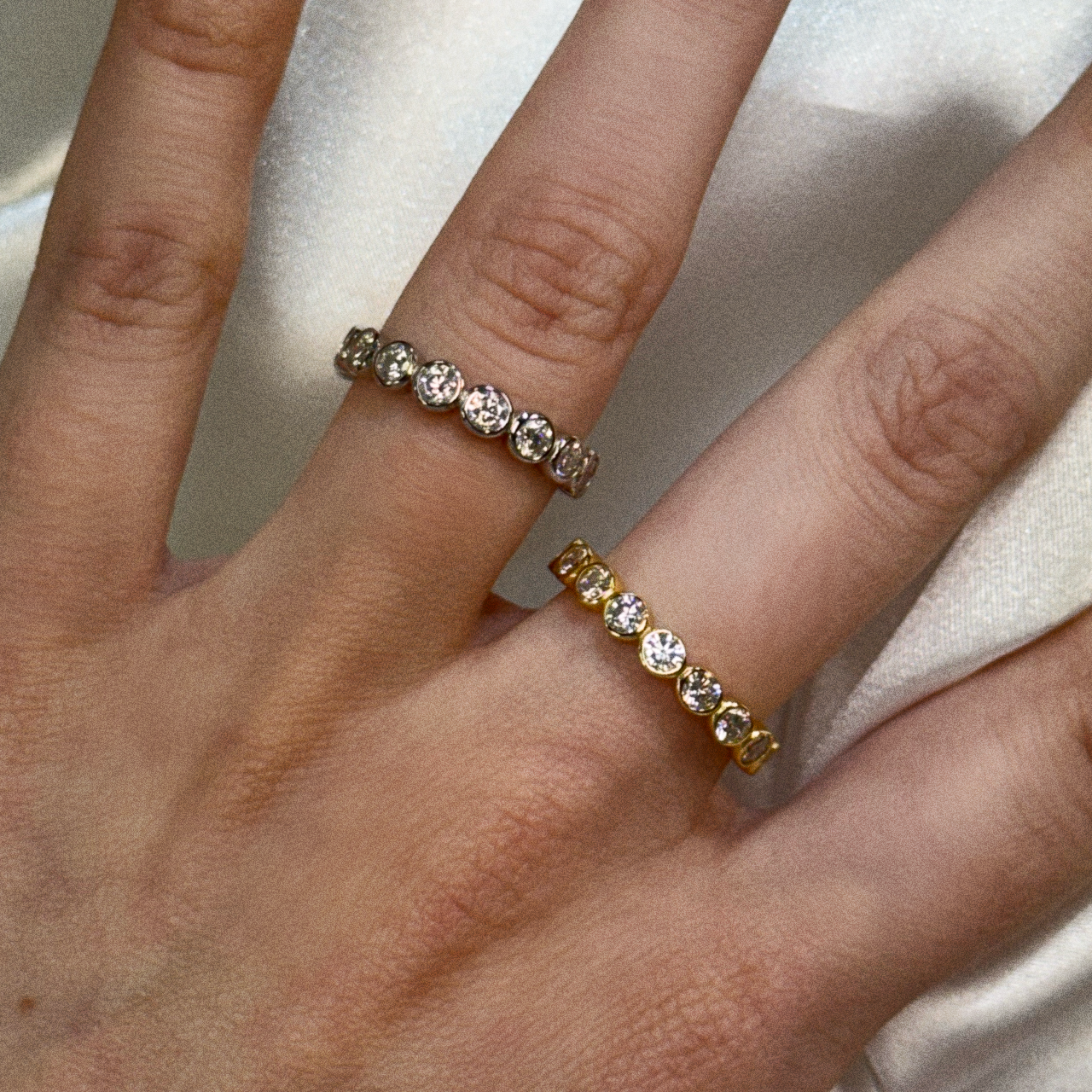 Sterling Silver Moissanite 3.0CT Eternity Band