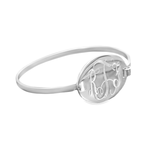 German Silver Engravable Big Oval Bangle