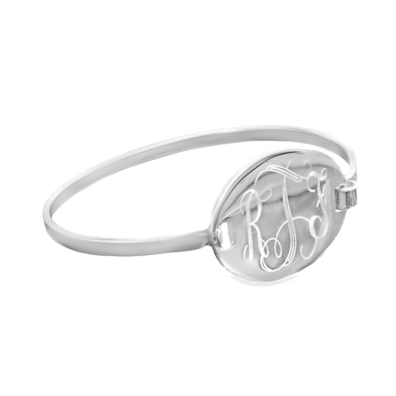 German Silver Engravable Big Oval Bangle