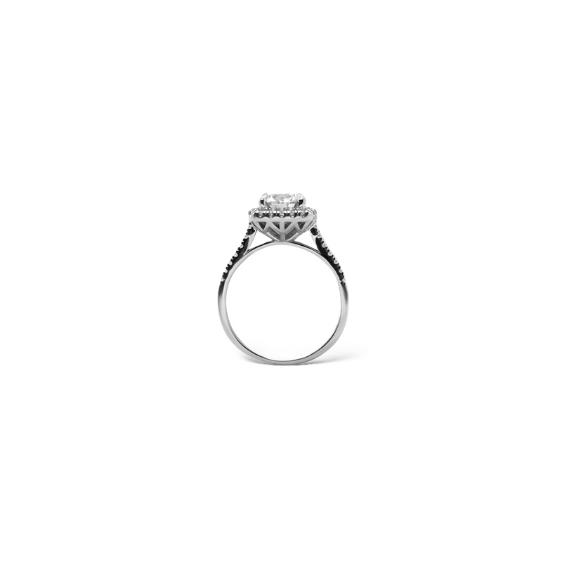 Sterling Silver 1.2CT 7.0MM Moissanite Halo Engagement Ring