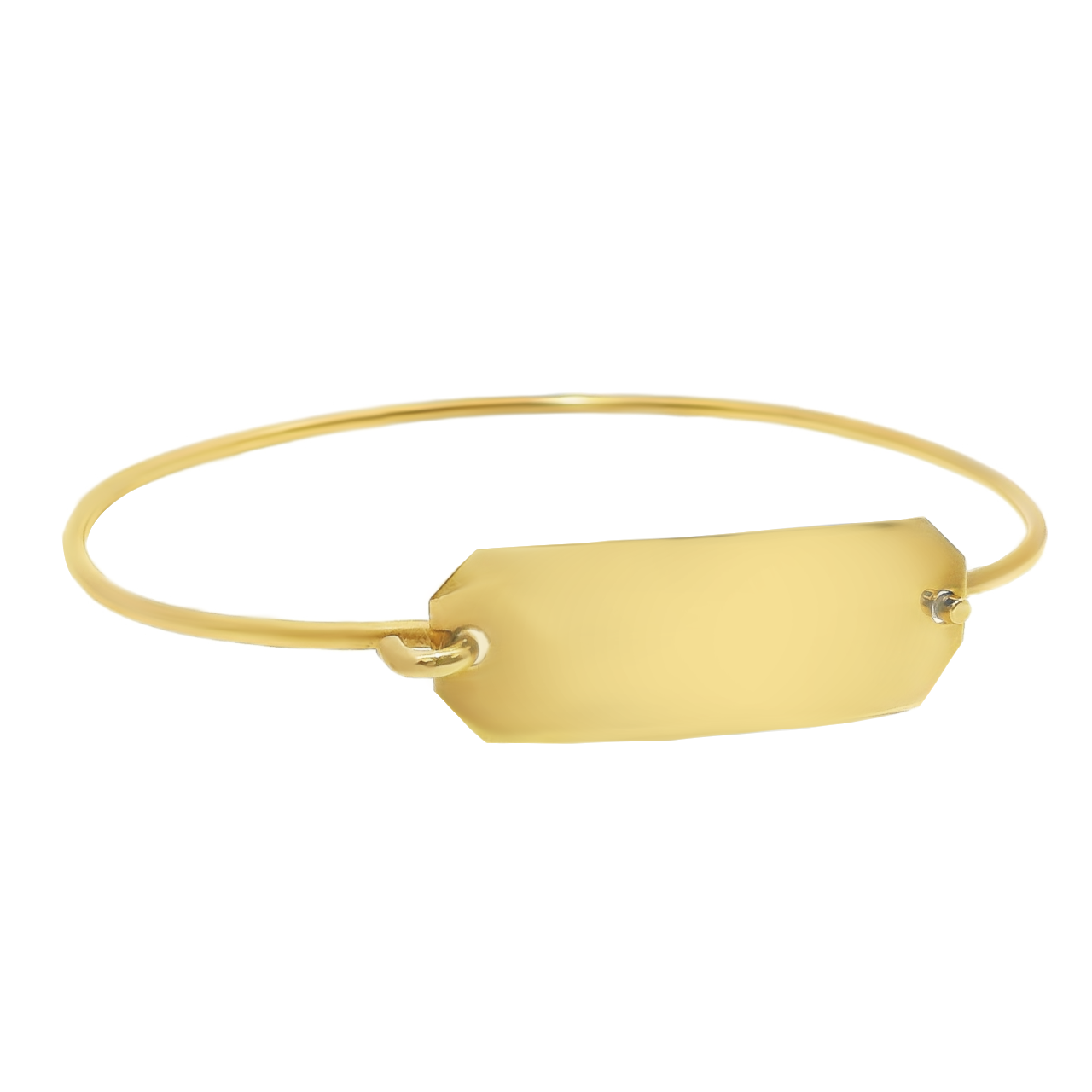 German Silver Engravable Gold Octagonal 35mm Bar Bangle