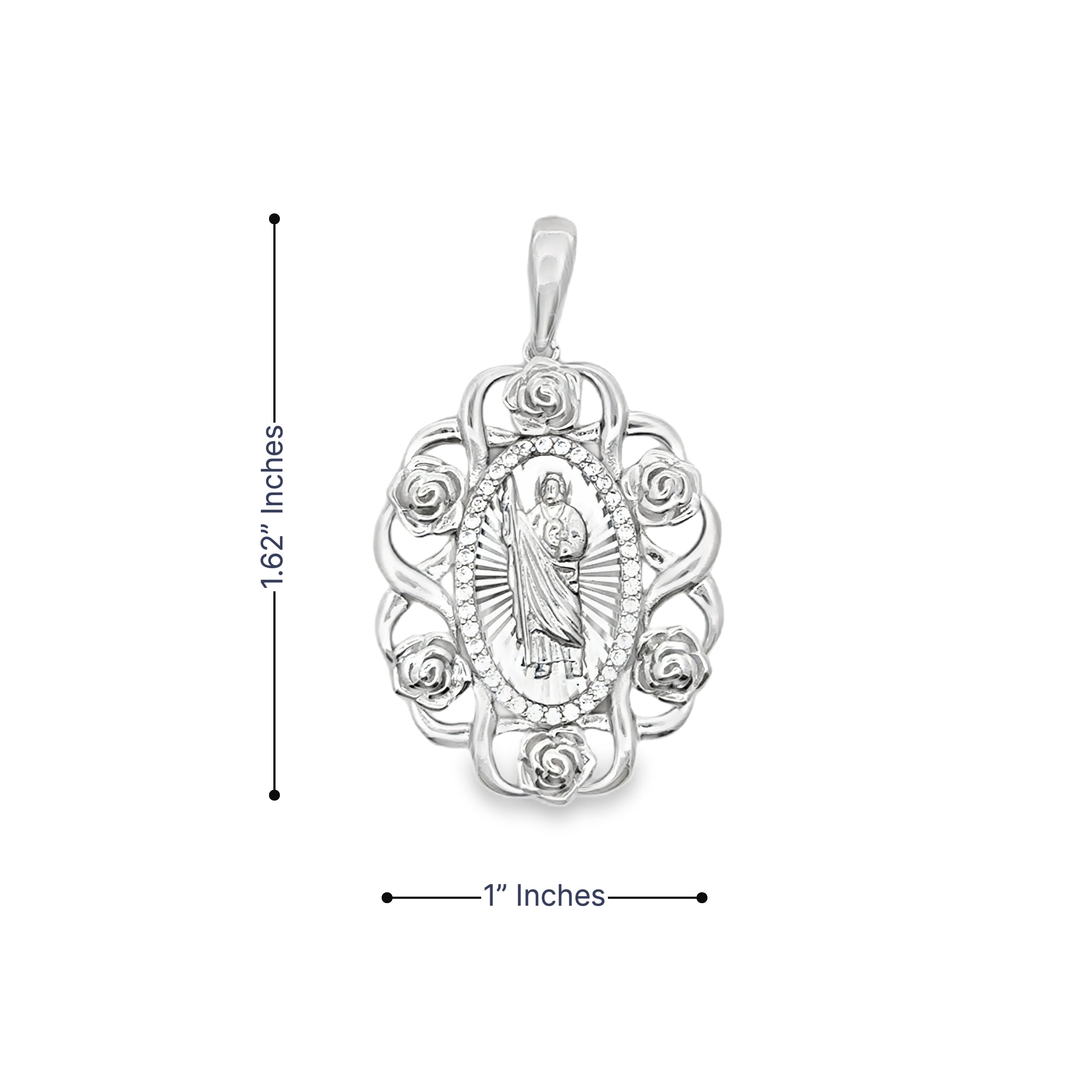 925 Sterling Silver Decorative San Judas Pendant