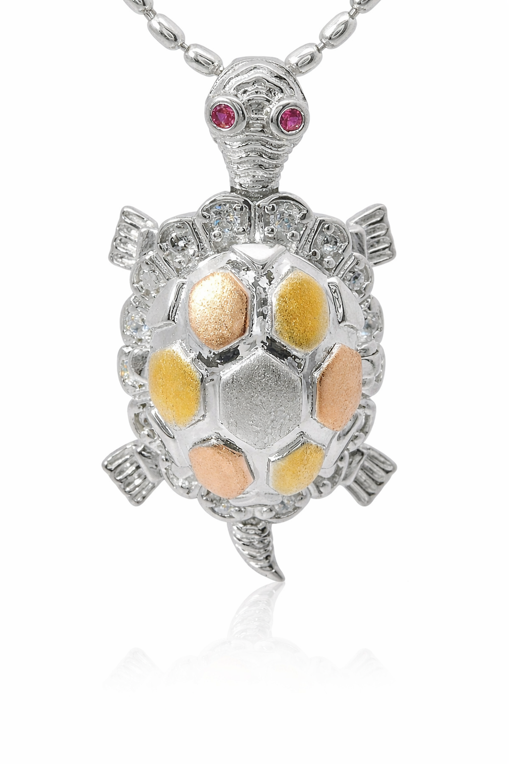 925 Sterling Silver Tri-tone Turtle