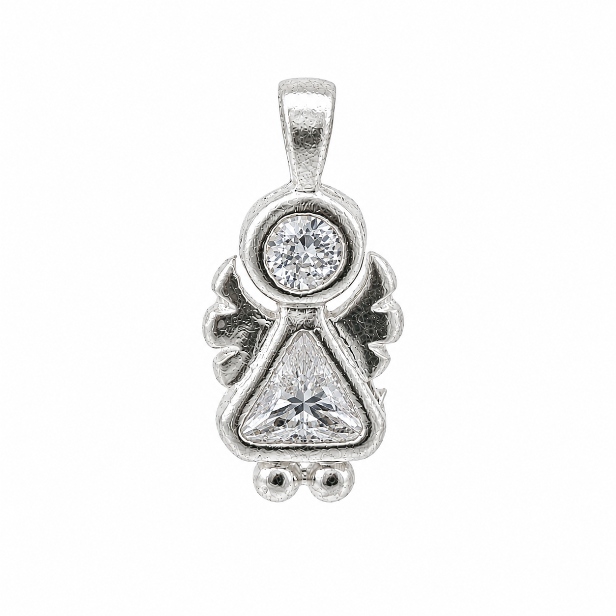 Sterling Silver Angel Birthstone Pendant