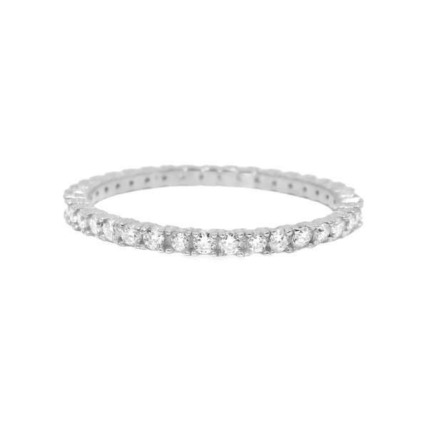 Sterling Silver Moissanite Pave 1.5CT Band