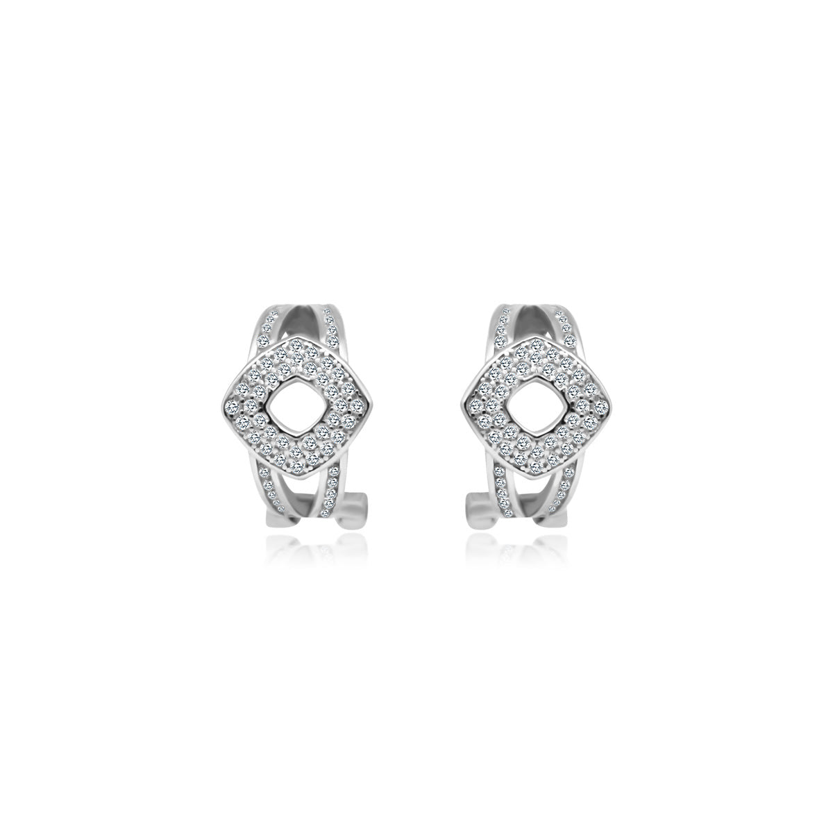 CZ Open Middle Cuff Earrings